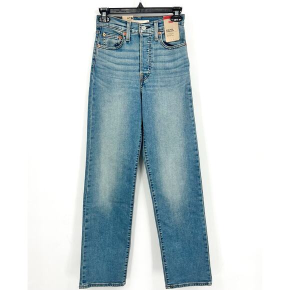 Levi's Womens Ribcage Straight Jeans 25x32 0 Blue Ringing Bells 79078-0017 NWT - Picture 4 of 16